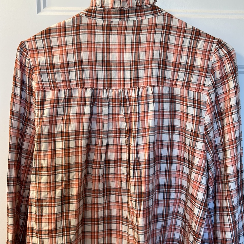 Loft Button Down Ruffle Top size S - Picture 6 of 9